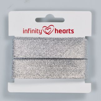 Infinity Hearts Skråbånd Lurex 40/20mm 01 Sølv