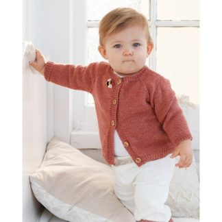 Little Bee Cardigan by DROPS Design - Baby Jakke Strikkeopskrift str.  - 1/3 mdr