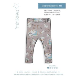 MiniKrea Snitmønster 00120 Unisex Baby Leggins str. 0-4 år