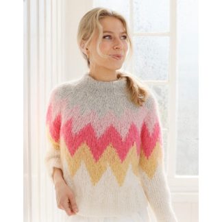 Pink Lemonade Sweater by DROPS Design - Bluse Strikkeopskrift str. S - - XXX-Large