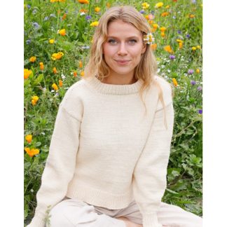 Prairie Rose Sweater by DROPS Design - Bluse Strikkeopskrift str. S -  - X-Large