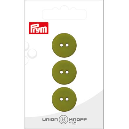 Prym Flad Plastikknap Oliven 18mm - 3 stk