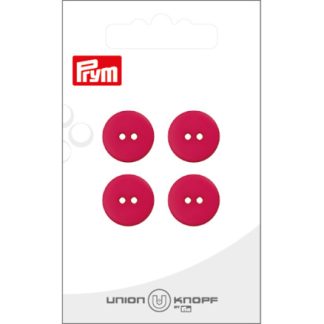 Prym Flad Plastikknap Pink 15mm - 4 stk