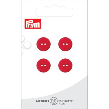 Prym Flad Plastikknap Rød 12mm - 4 stk