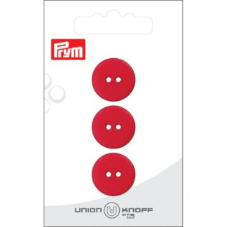 Prym Flad Plastikknap Rød 18mm - 3 stk