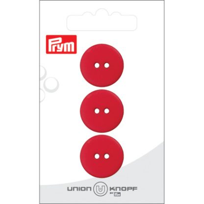 Prym Flad Plastikknap Rød 20mm - 3 stk