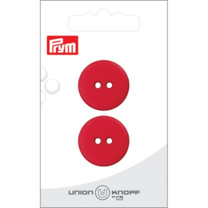 Prym Flad Plastikknap Rød 23mm - 2 stk