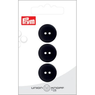 Prym Flad Plastikknap Sort 18mm - 3 stk