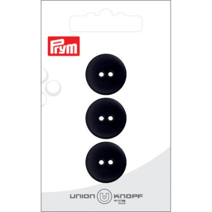 Prym Flad Plastikknap Sort 18mm - 3 stk