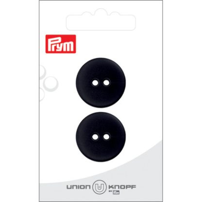 Prym Flad Plastikknap Sort 23mm - 2 stk