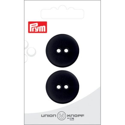 Prym Flad Plastikknap Sort 25mm - 2 stk