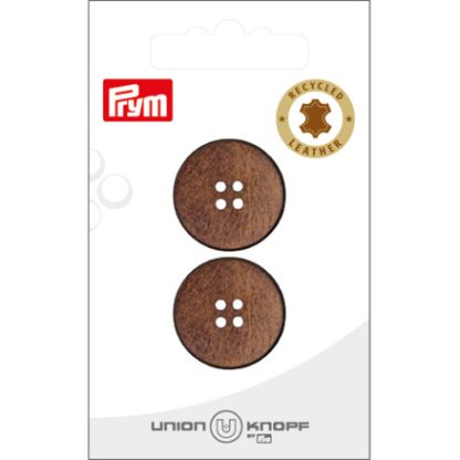 Prym Læderknap Brun 23mm - 2 stk