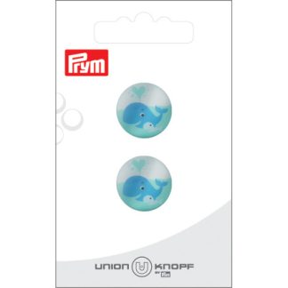 Prym Plastikknap Blå Hval 18mm - 2 stk