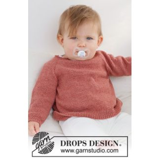 Rosy Cheeks Sweater by DROPS Design - Baby Bluse Strikkeopskrift str.  - 3/4 år