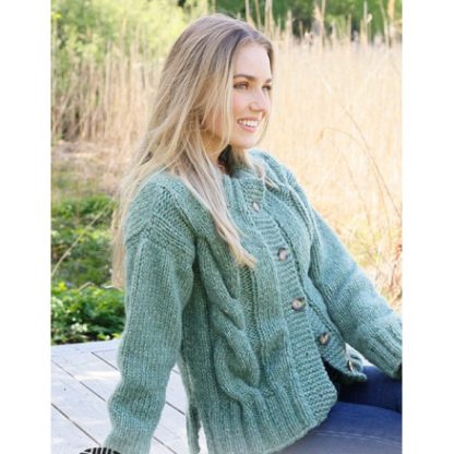 Scent of Sage Cardigan by DROPS Design - Cardigan Strikkeopskrift str. - XXX-Large