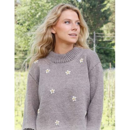 Shy Daisy by DROPS Design - Bluse Strikkeopskrift str. S - XXXL - XXX-Large