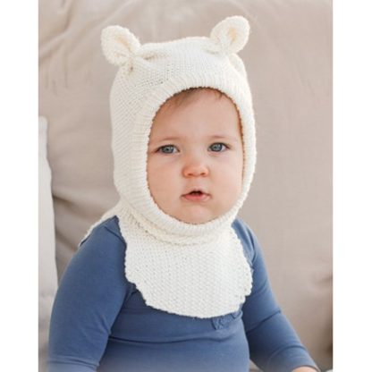 Sweet Teddy Balaclava by DROPS Design - Baby Elefanthue Strikkeopskrif - 3/4 år